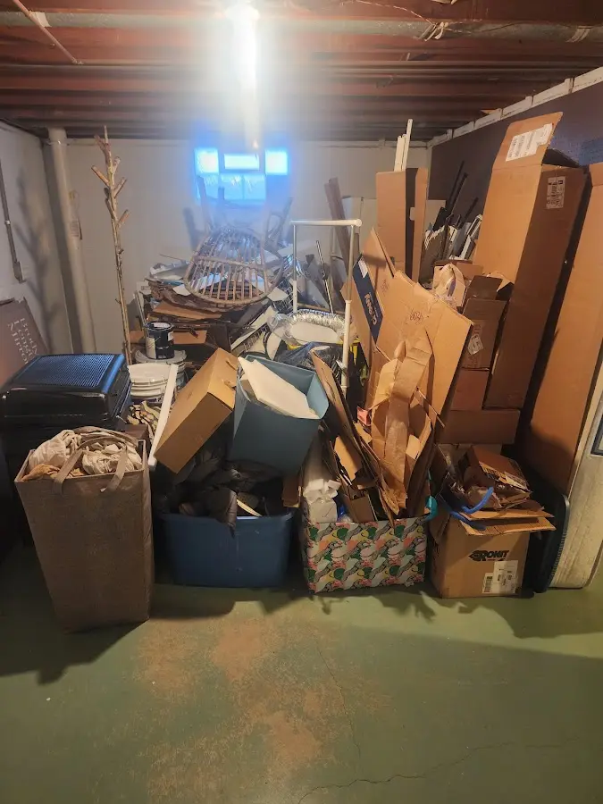 Roll-off dumpster container at job site for 2 Yard Dumpster Rental in Moon